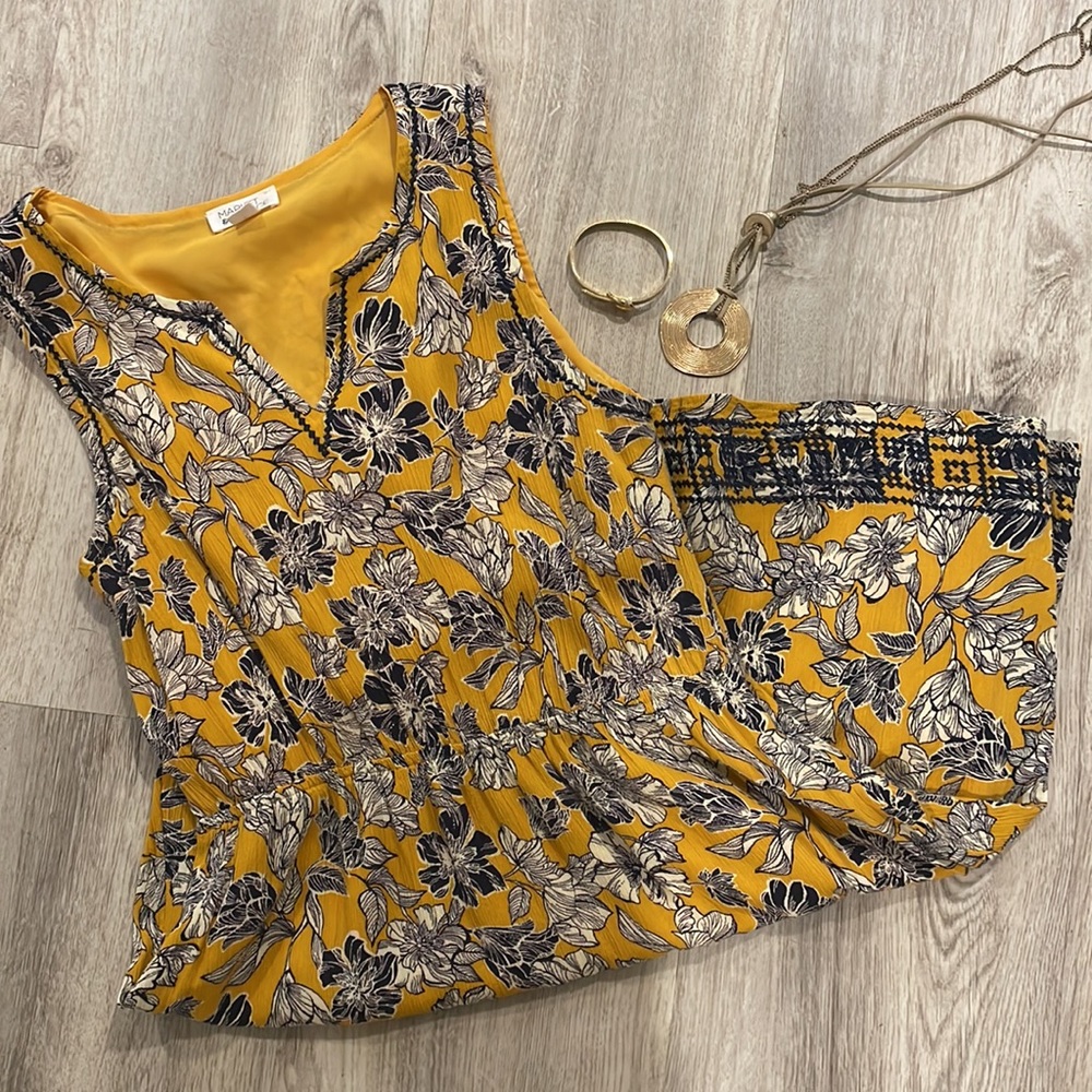 Floral yellow and blue dress
